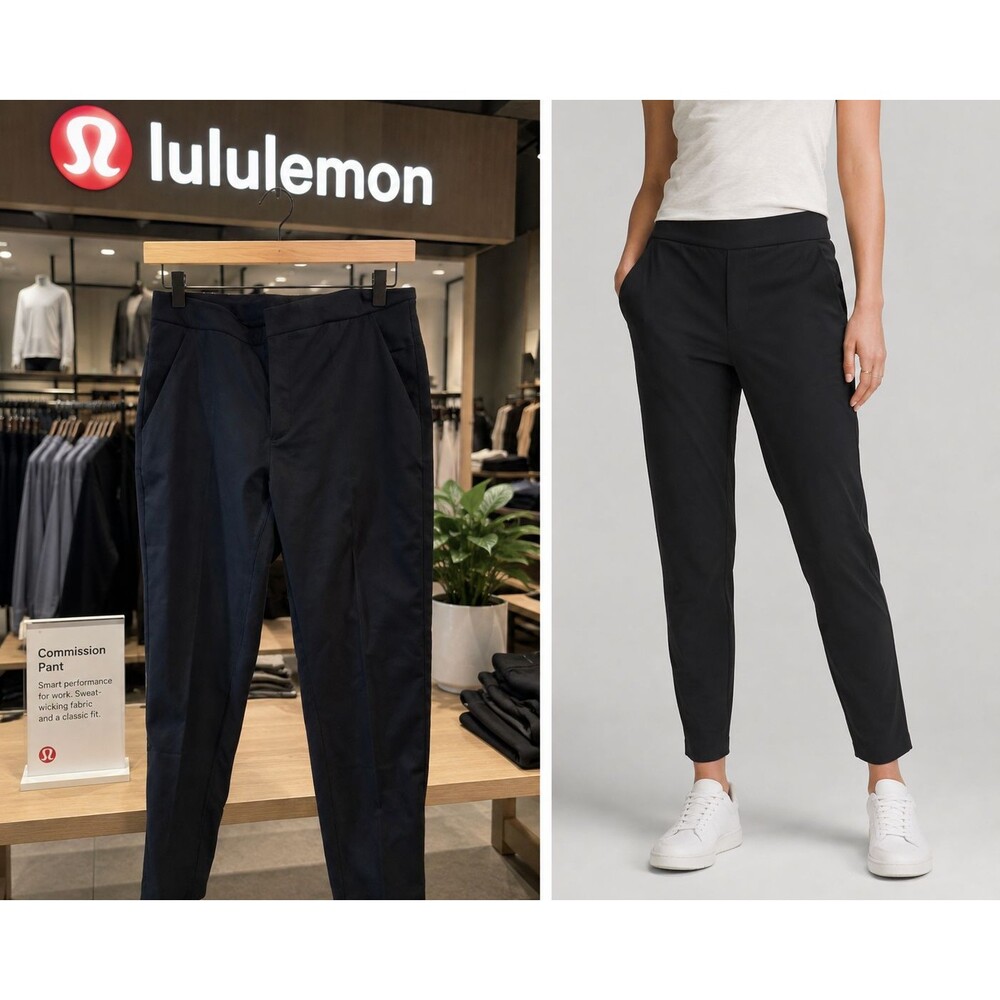 Lululemon 106259 Stetch Pants Womens Size 8 Black 4 Pocket
